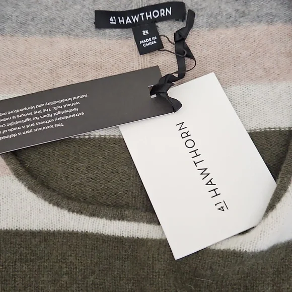 41 Hawthorn,NWT, Rella Cashmere Striped Multicolor Crewneck Sweater 3X